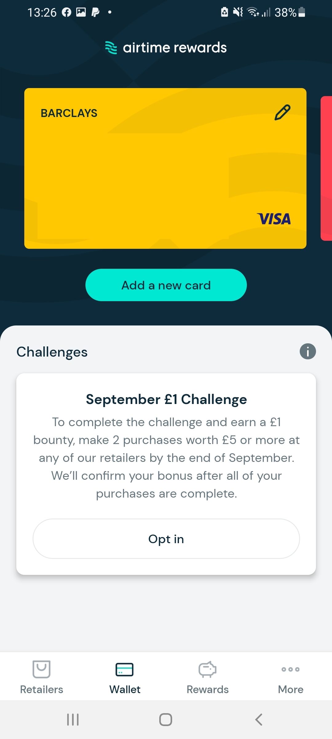 How to add a card to airtime rewards