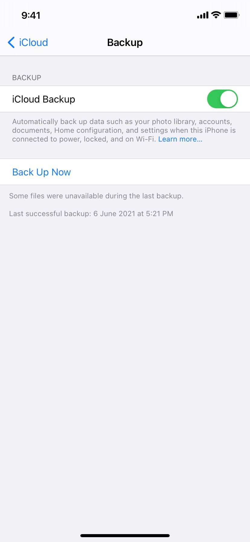 See Last Successful Backup Date and Time or Back Up Now on iPhone