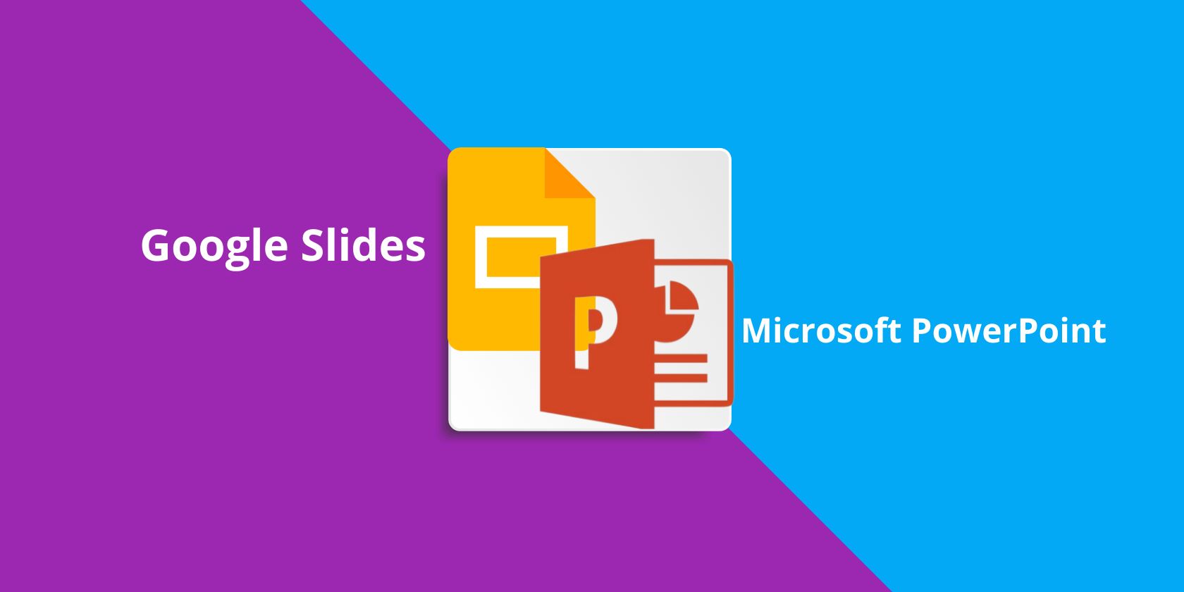 An illustration of Google Slides and PowerPoint logos