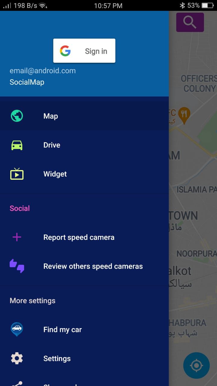 Speed Cameras Radar - Main Menu