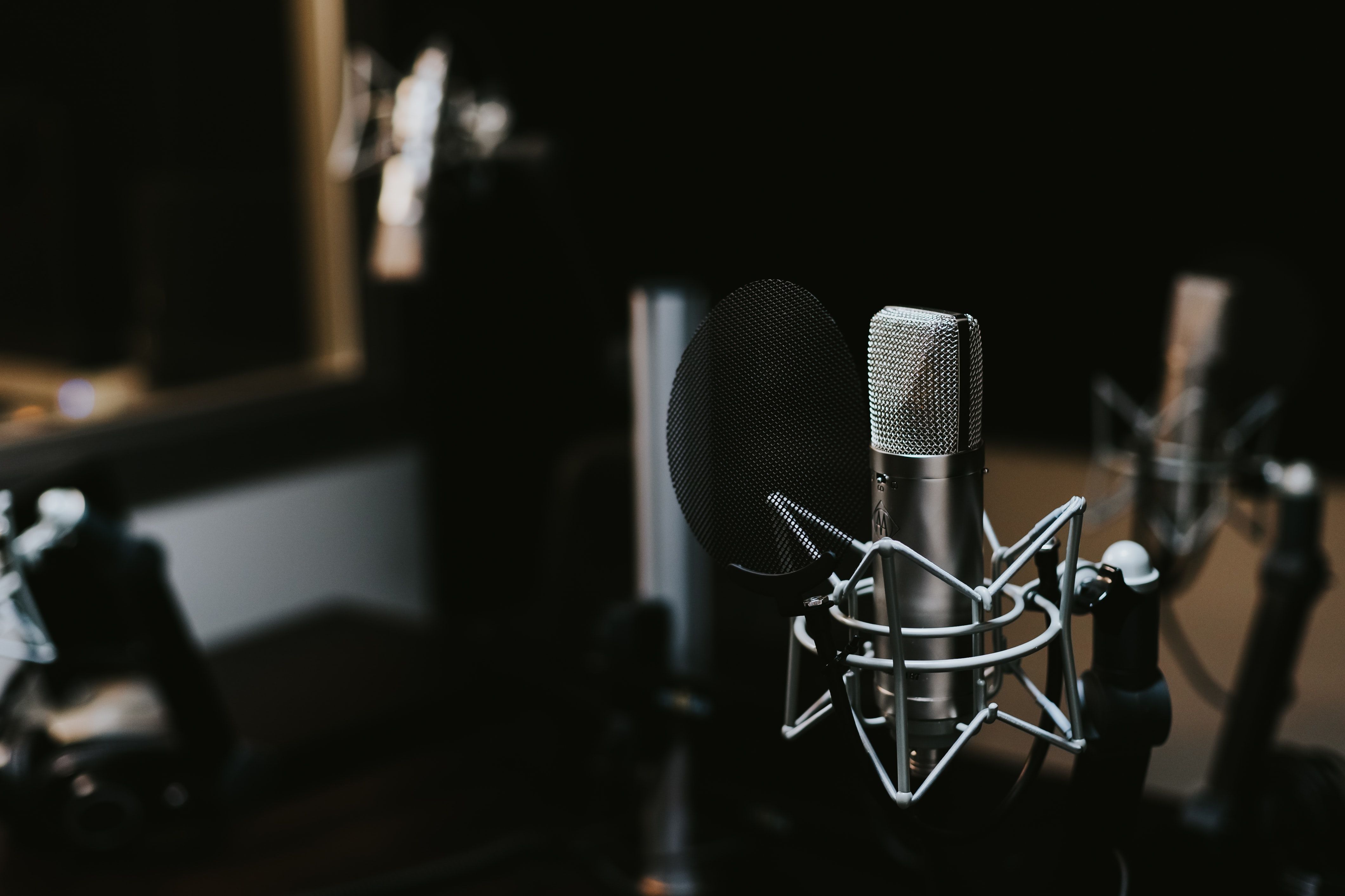 Photo of a microphone in a studio