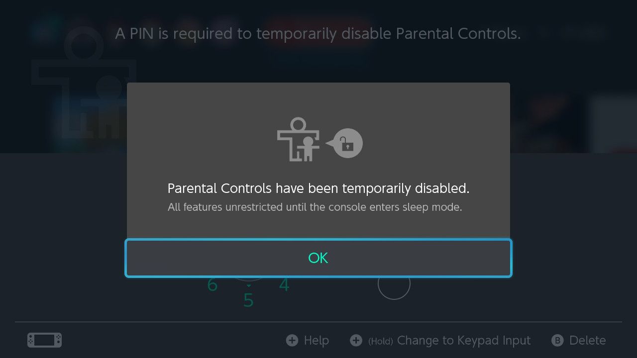 Switch Disabled Parental Code