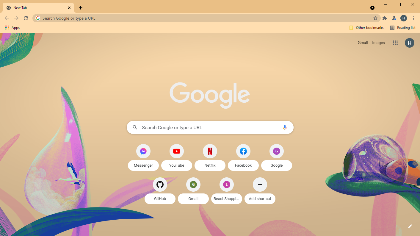A screenshot of the The Explorer theme for Chrome