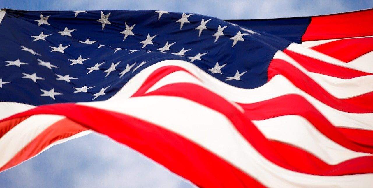 The United States flying flag