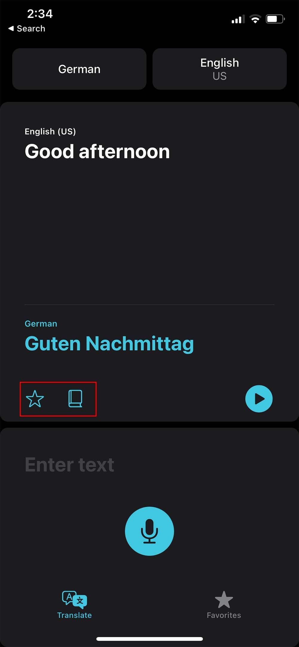 Use the Favorites and Dictionary Function in the Translate app