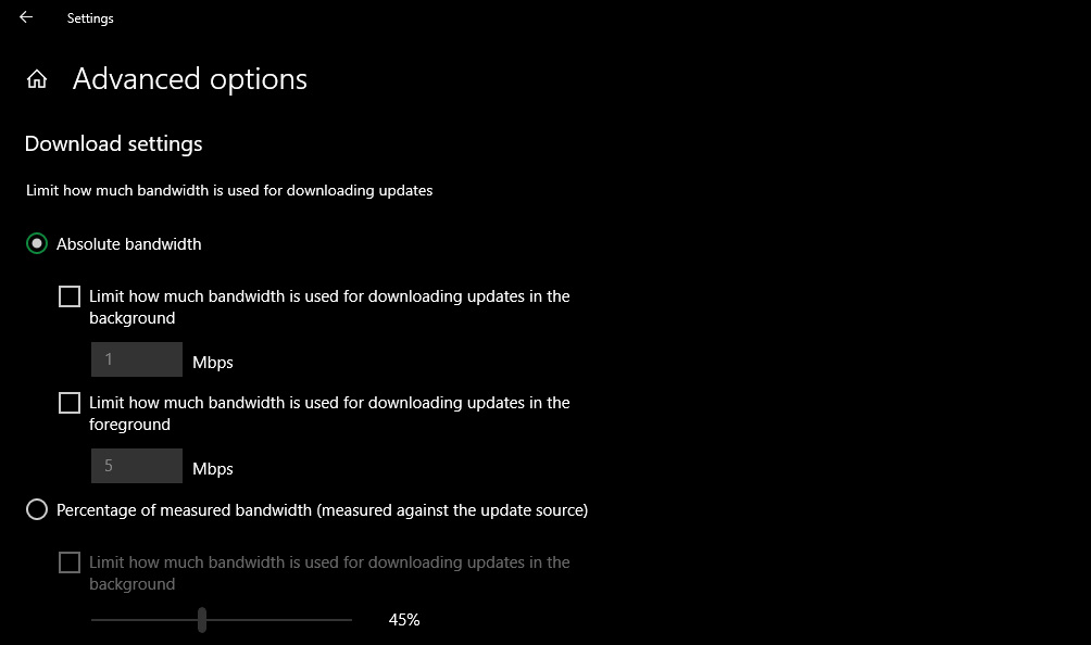 Windows 10 Limit Update Bandwidth 2021