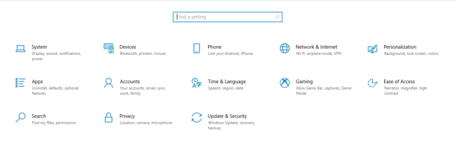 Windows 10 Settings Find a setting - Trova qualsiasi cosa utilizzando la modalità di ricerca avanzata in Windows 10