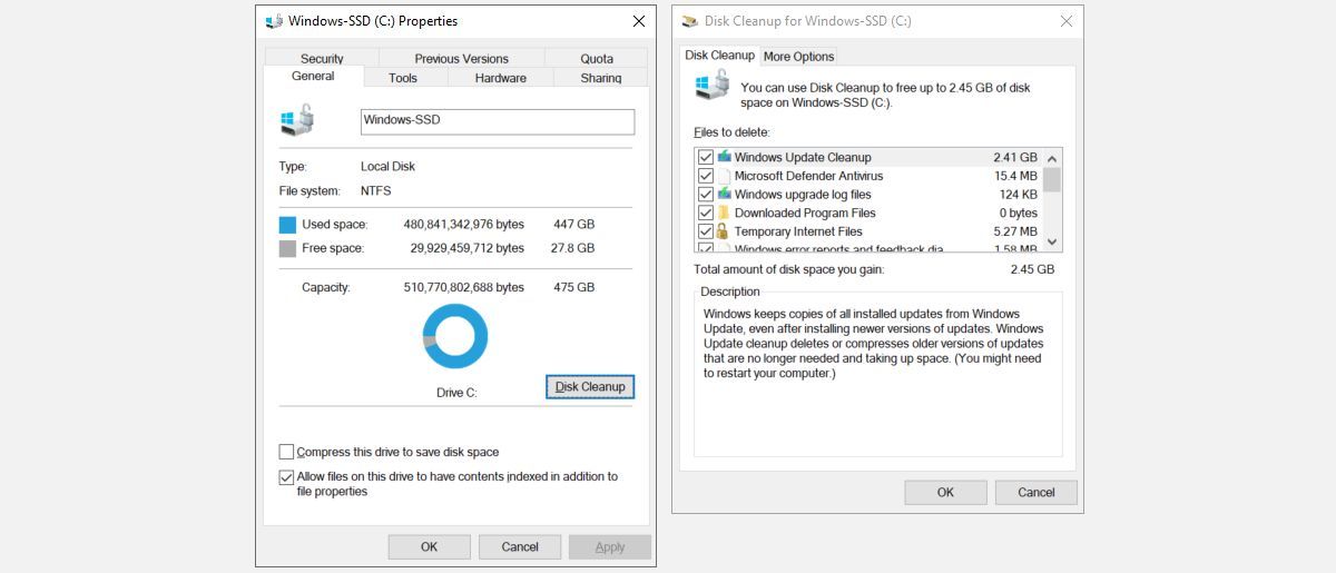 Windows Disk Cleanup System Files