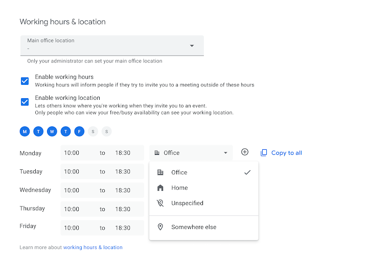 7 neue Google Workspace-Funktionen, die es im Jahr 2021 wert sind, ausprobiert zu werden - Working hours and location google calendar 1