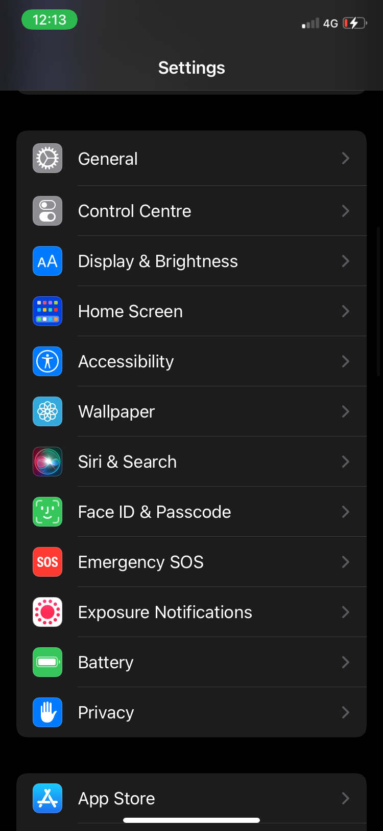 Accessibility in settings