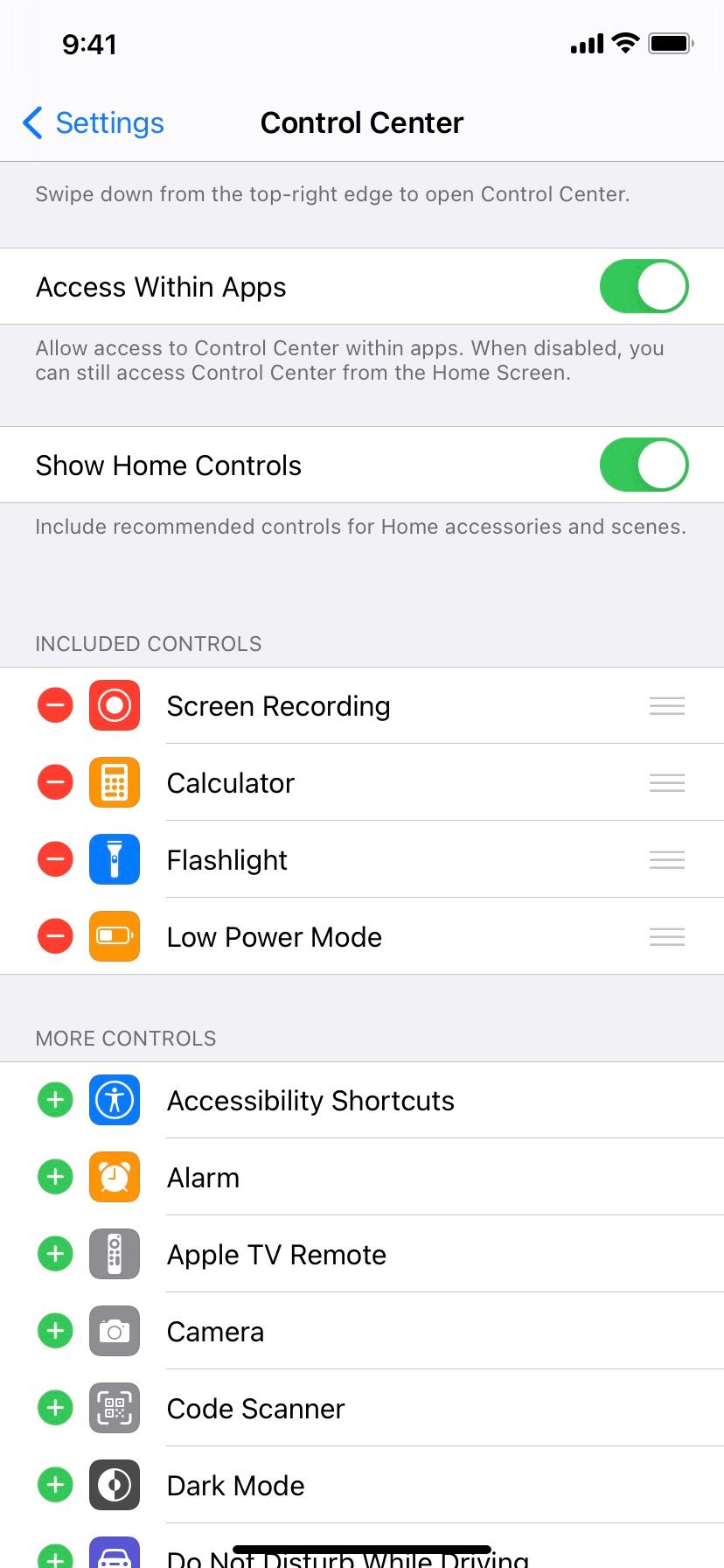Add or Remove Options from iPhone Control Center