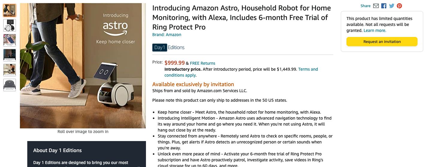 amazon astro order page - Come richiedere un invito per acquistare il nuovo robot domestico Amazon Astro