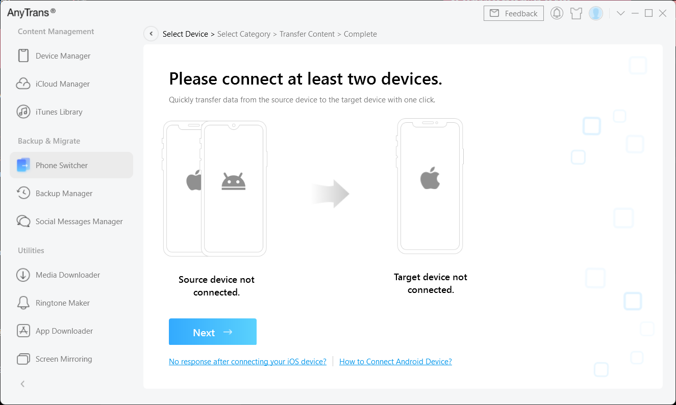 anytrans connect two devices