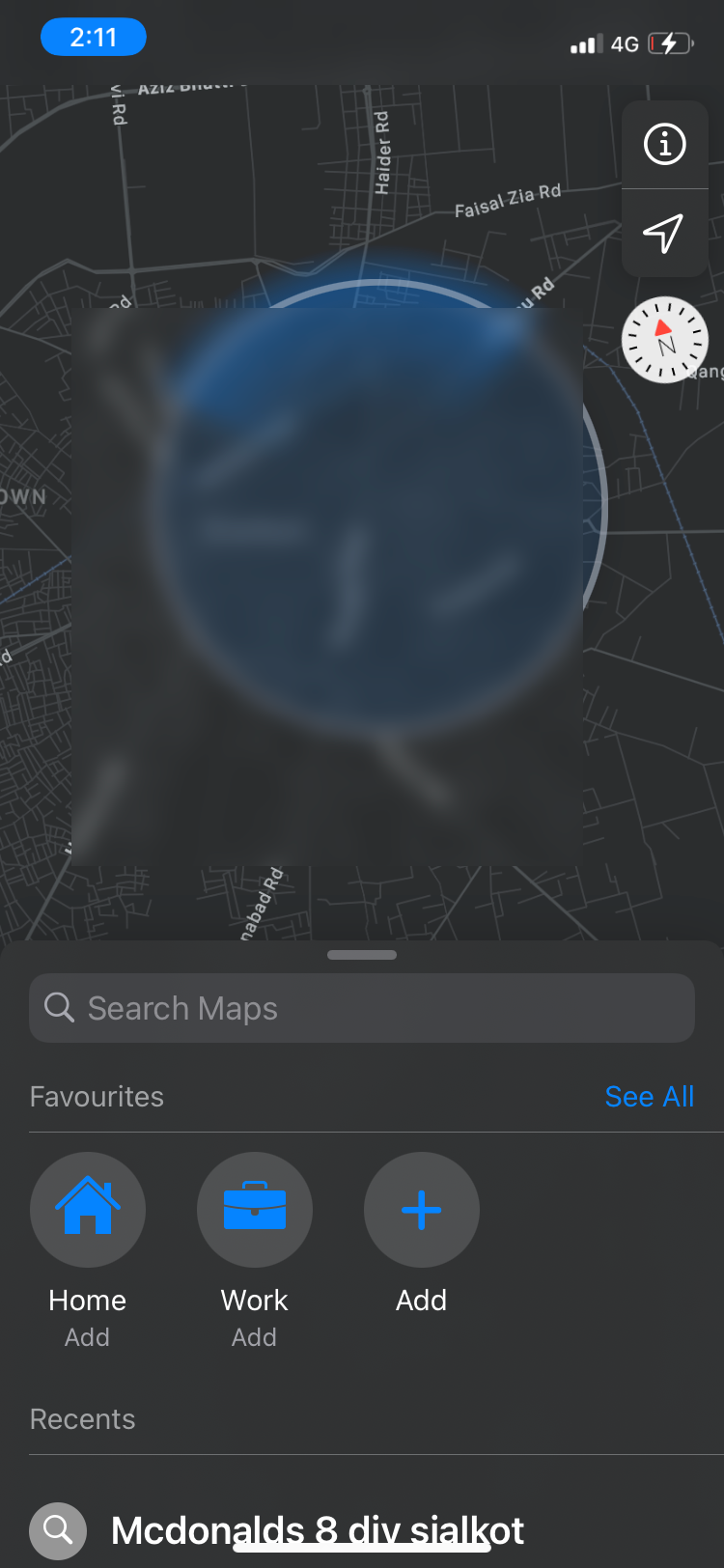 apple maps homescreen