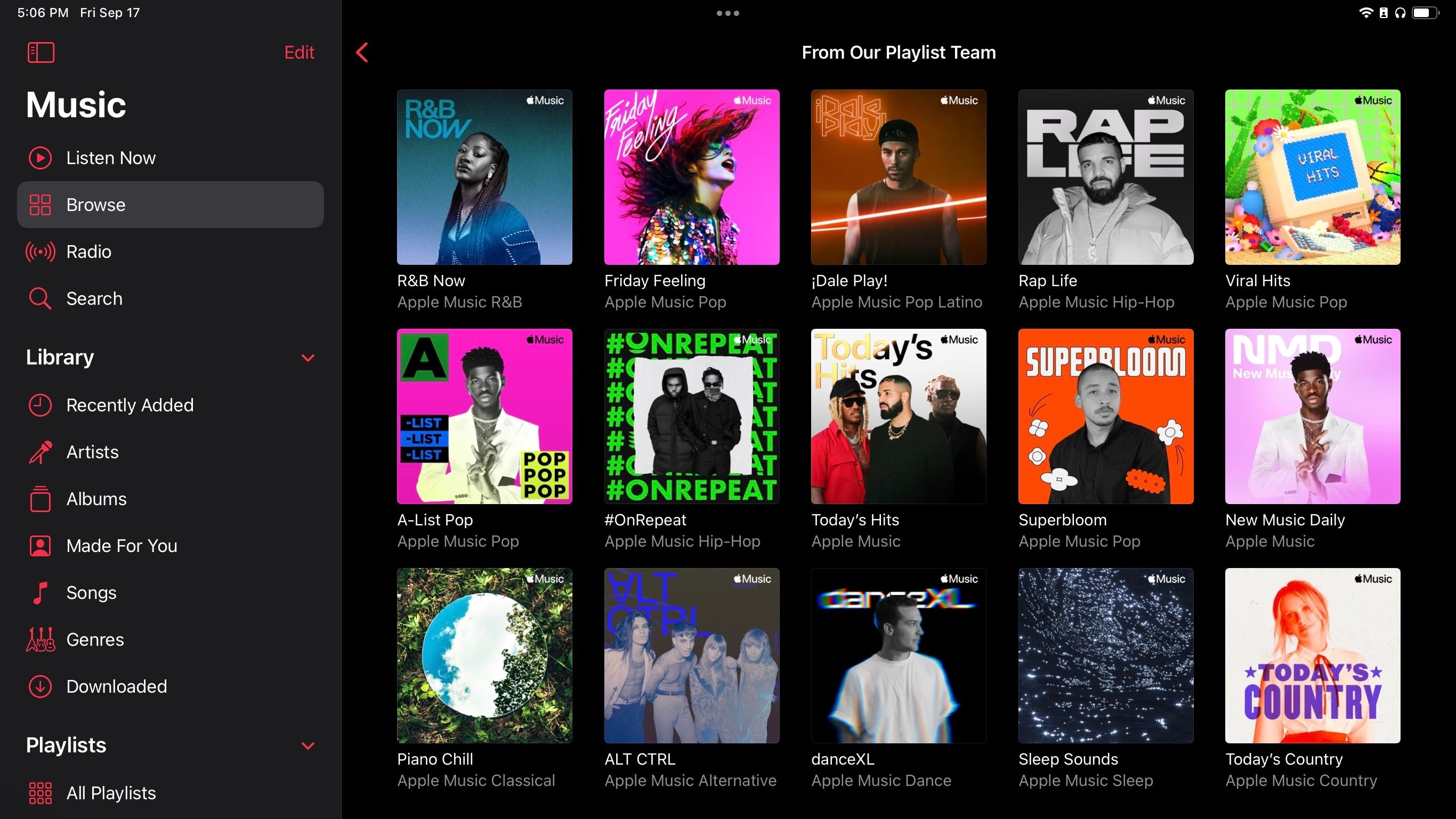 apple music curated playlists ipad