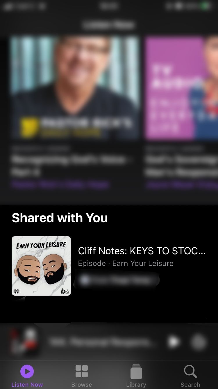 apple podcast episode on iphone screen