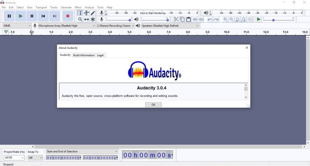 Audacity software