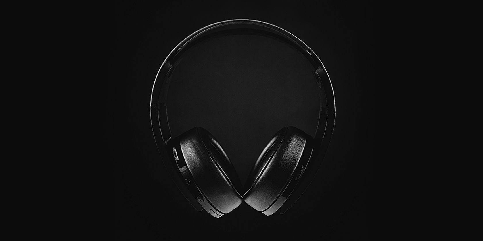 black headset on a black background