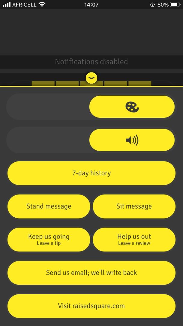 Screenshot of break timer app