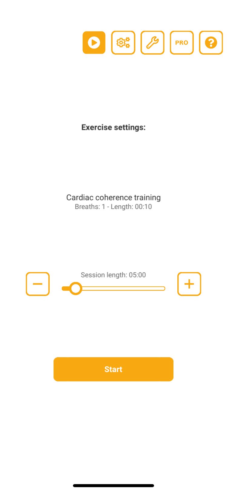 breath ball excersize settings