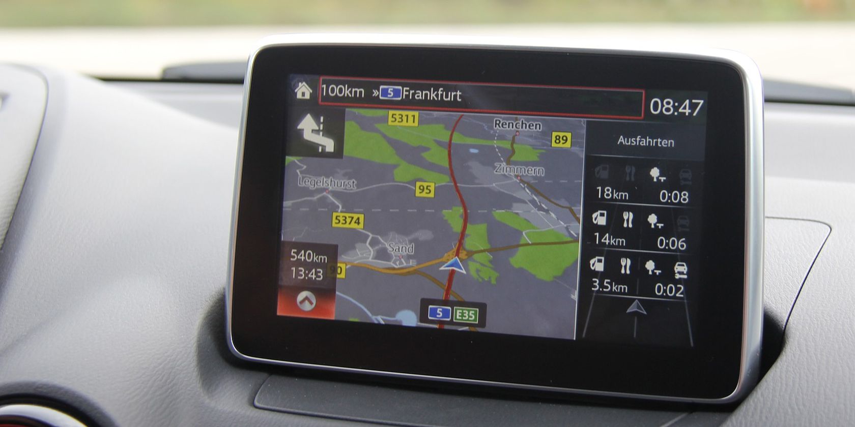 car navigation services on a dashboard