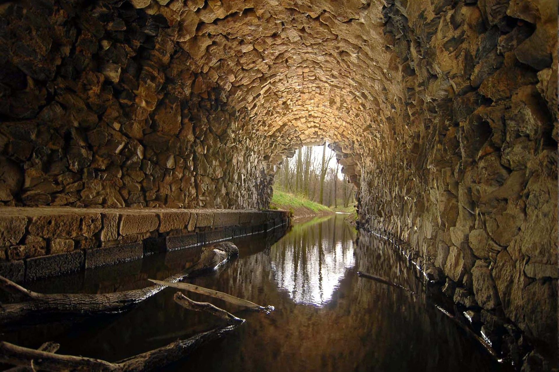 sewer water way made of brick