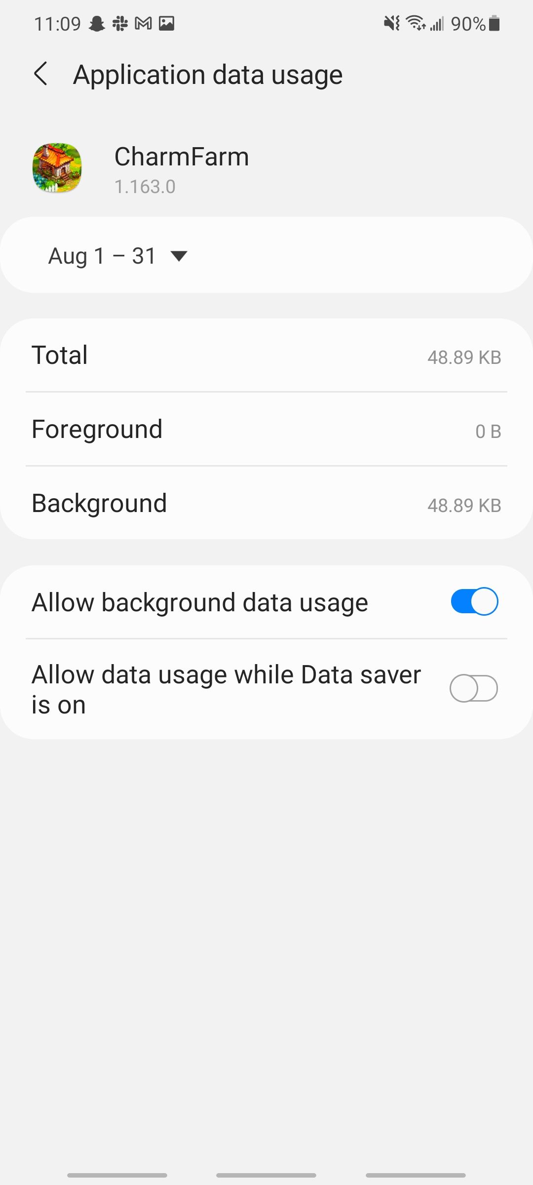 charmfarm app application data background usage