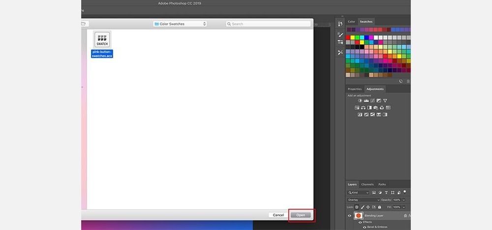 All of your color palettes in Photoshop will be saved here