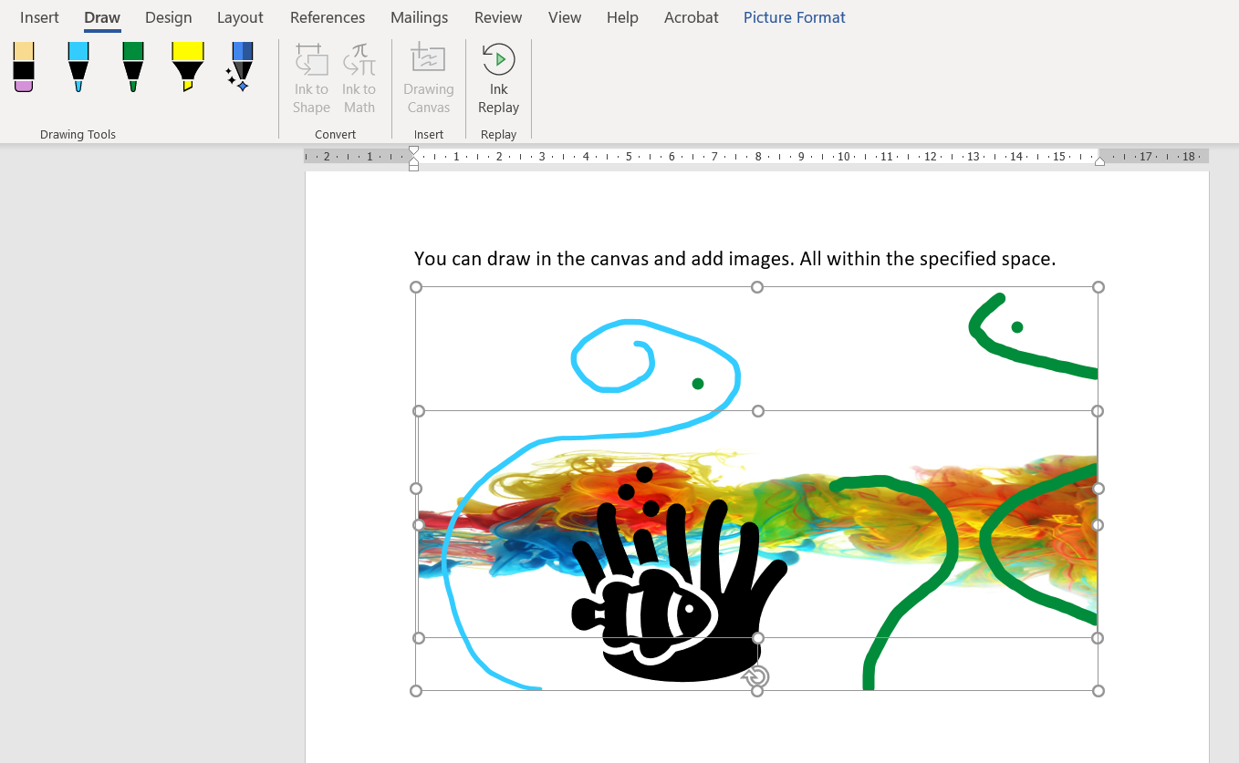 draw canvas and add art on microsoft word - Come disegnare usando gli strumenti penna in Microsoft Word