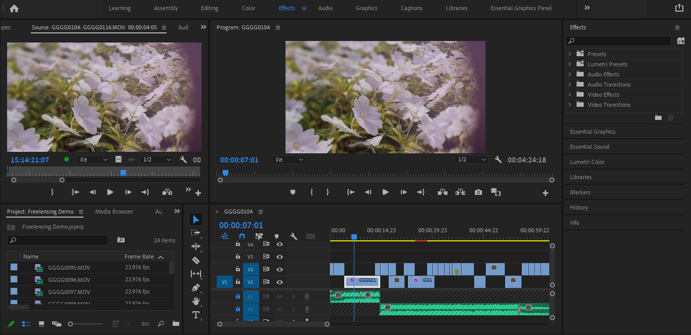 effects workspace premiere - Come utilizzare gli effetti in Adobe Premiere Pro