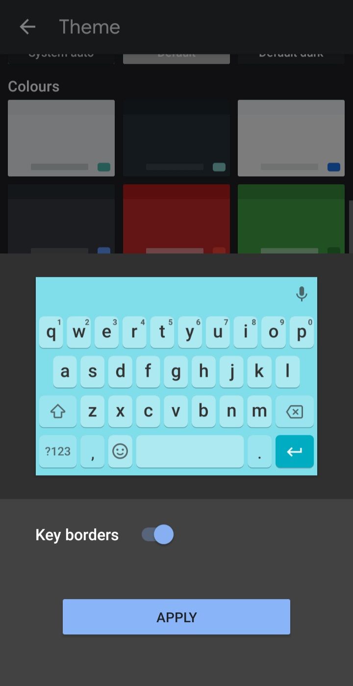 gboard app blue keyboard screenshot