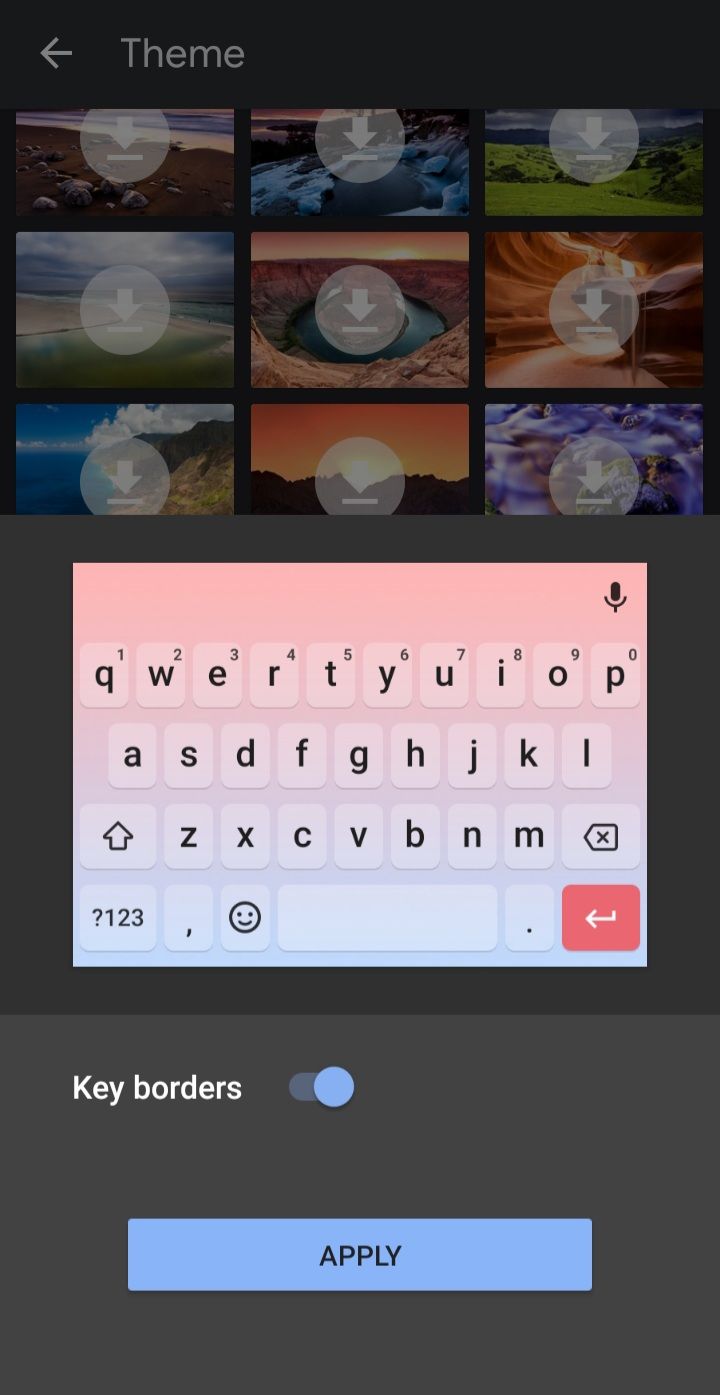 gboard app pink keyboard screenshot