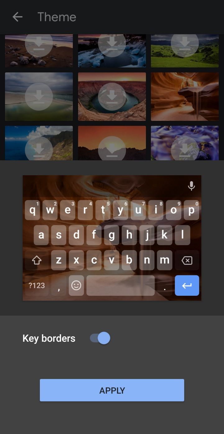 gboard app nature keyboard screenshot