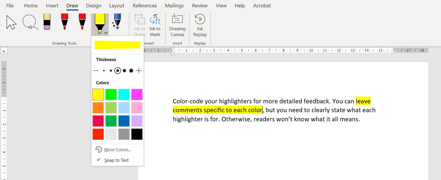 highlighter pen tool on microsoft word - Come disegnare usando gli strumenti penna in Microsoft Word