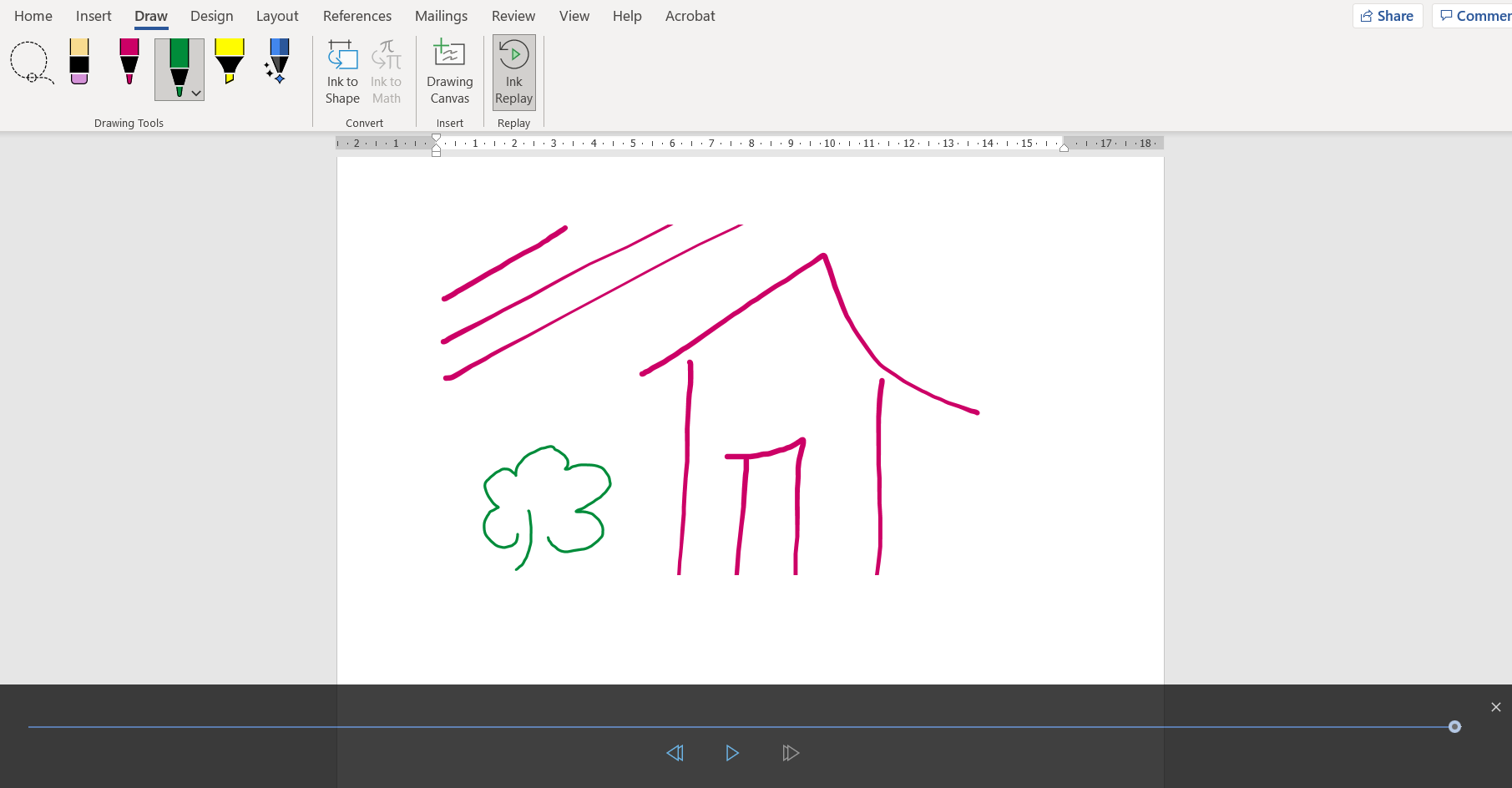 So zeichnen Sie mit Stiftwerkzeugen in Microsoft Word - ink replay of pen drawing on microsoft word