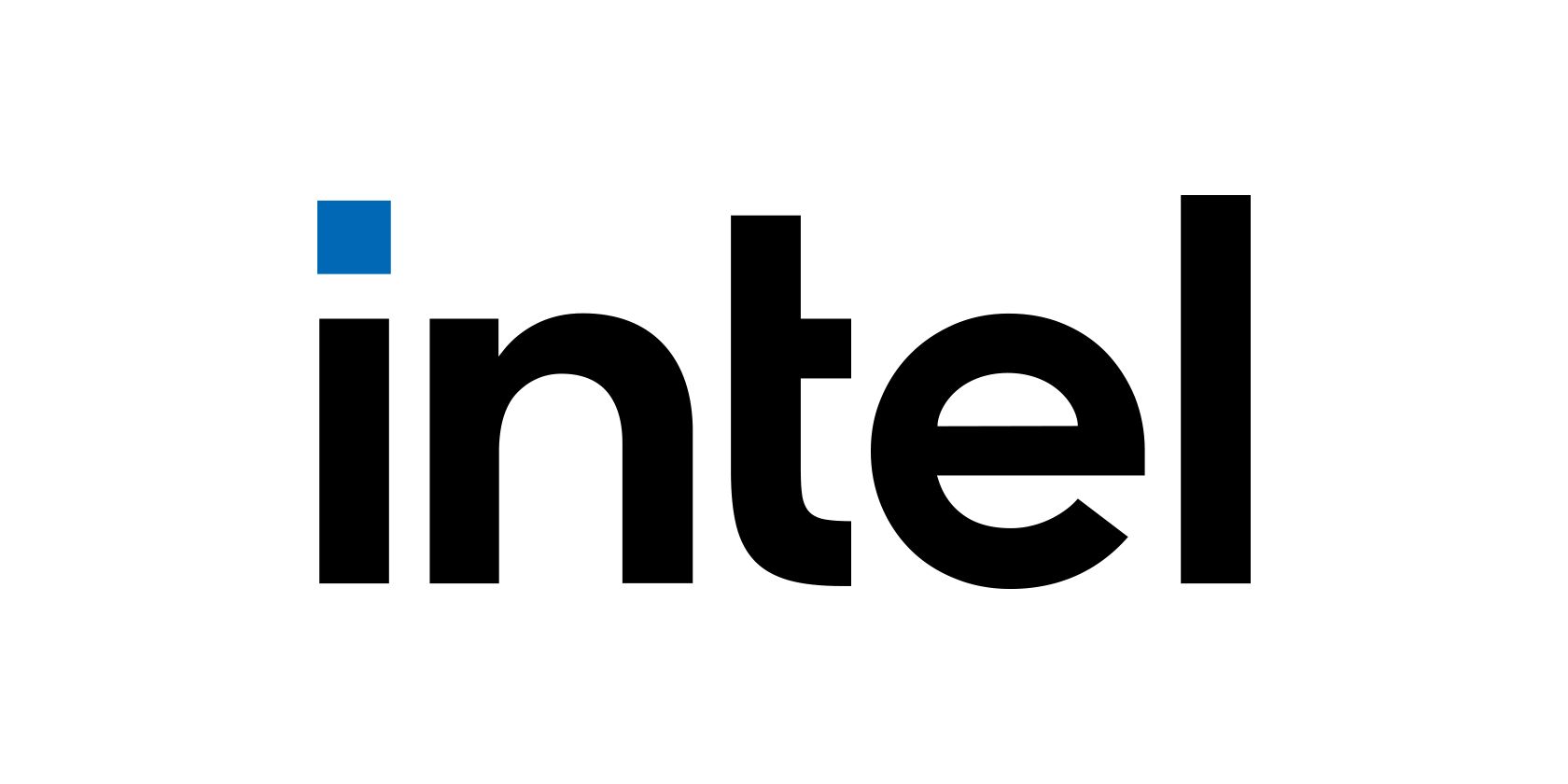 intel logo on a white background