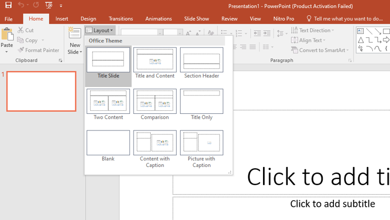PowerPoint slide layout options