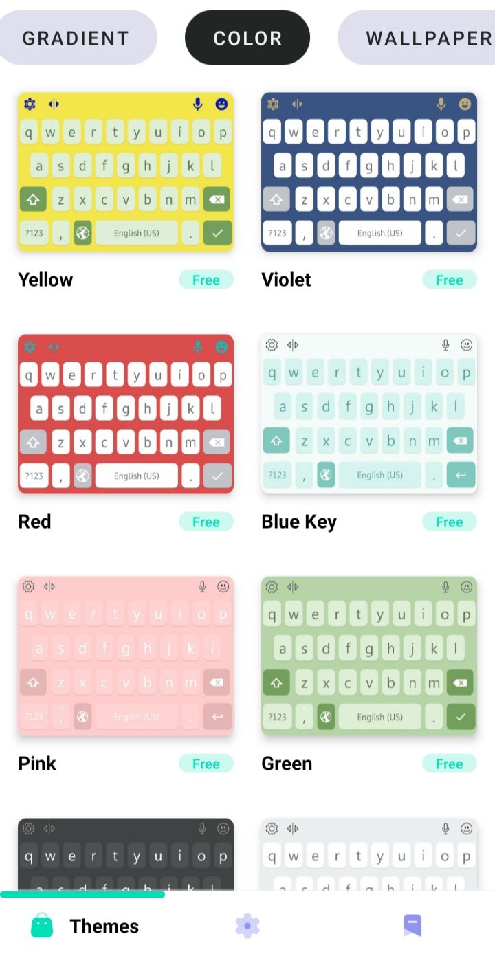 led keyboard app list screenshot