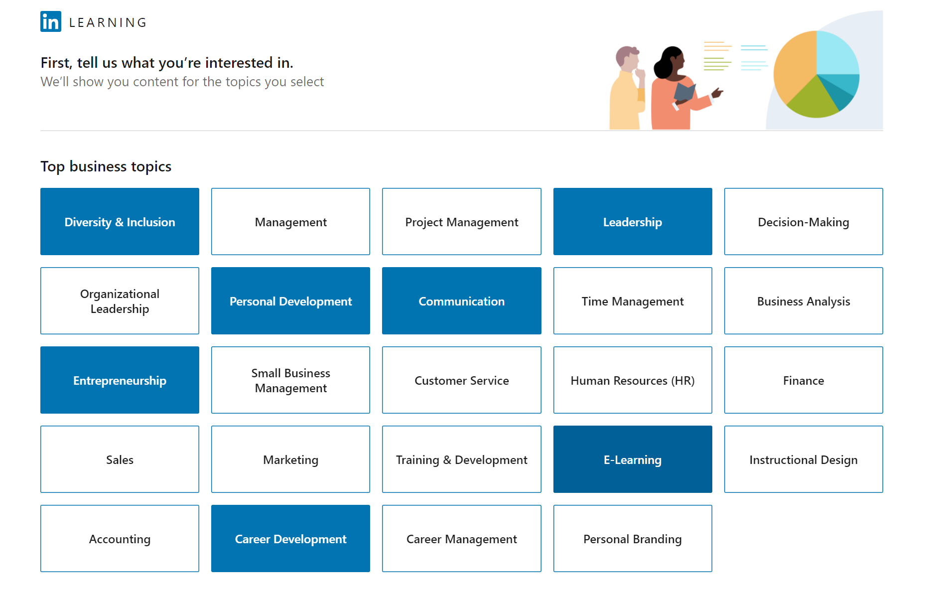LinkedIn Learning for Library grants you access to all of LinkedIn's professional resources.