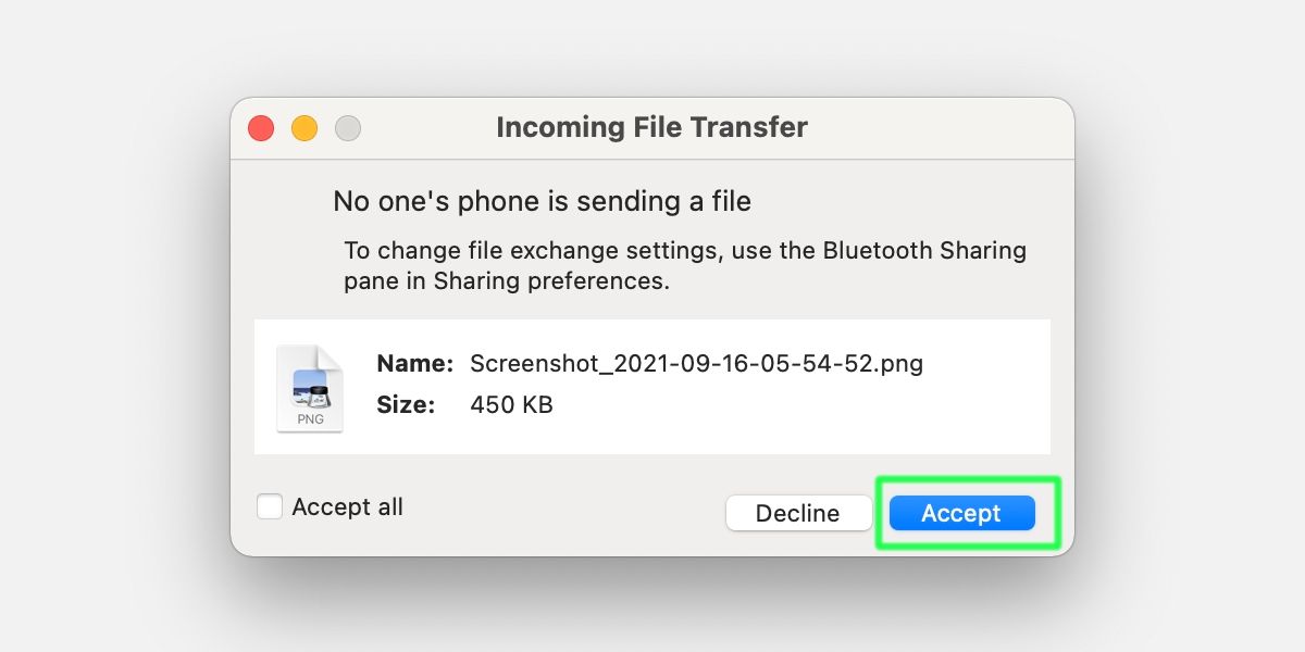 mac file transfer accept - Come trasferire file tra Mac e Android tramite Bluetooth