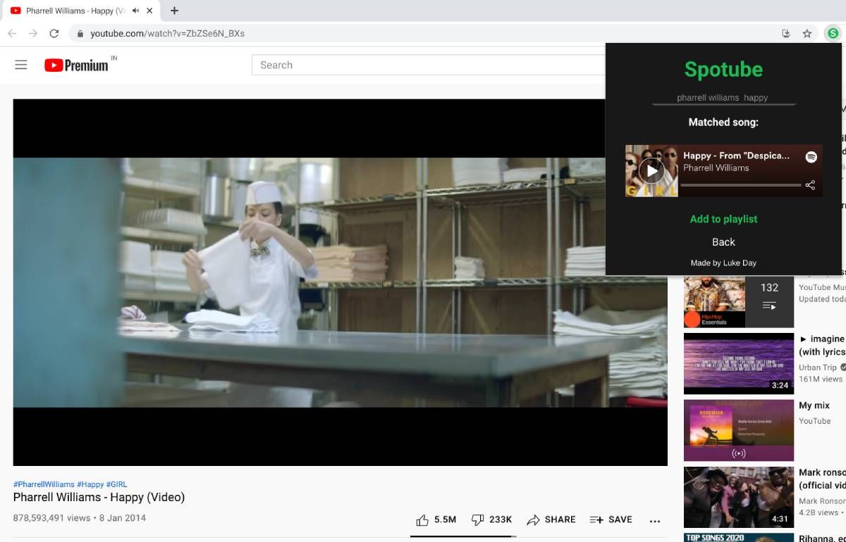 Spotube makes it easy to add YouTube songs to your Spotify in one click on Chrome