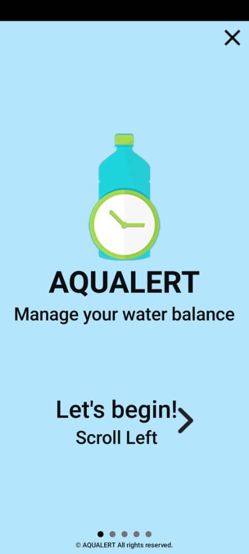 Screenshot of water reminder app