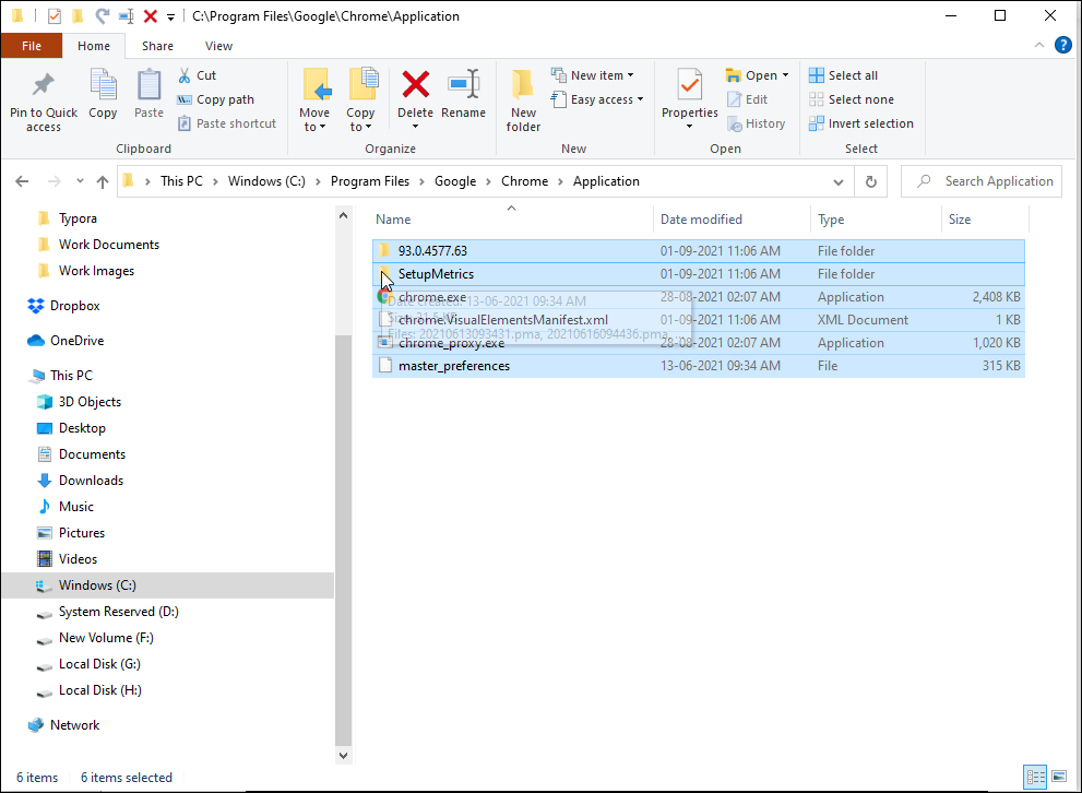 move chrome files system32 folder