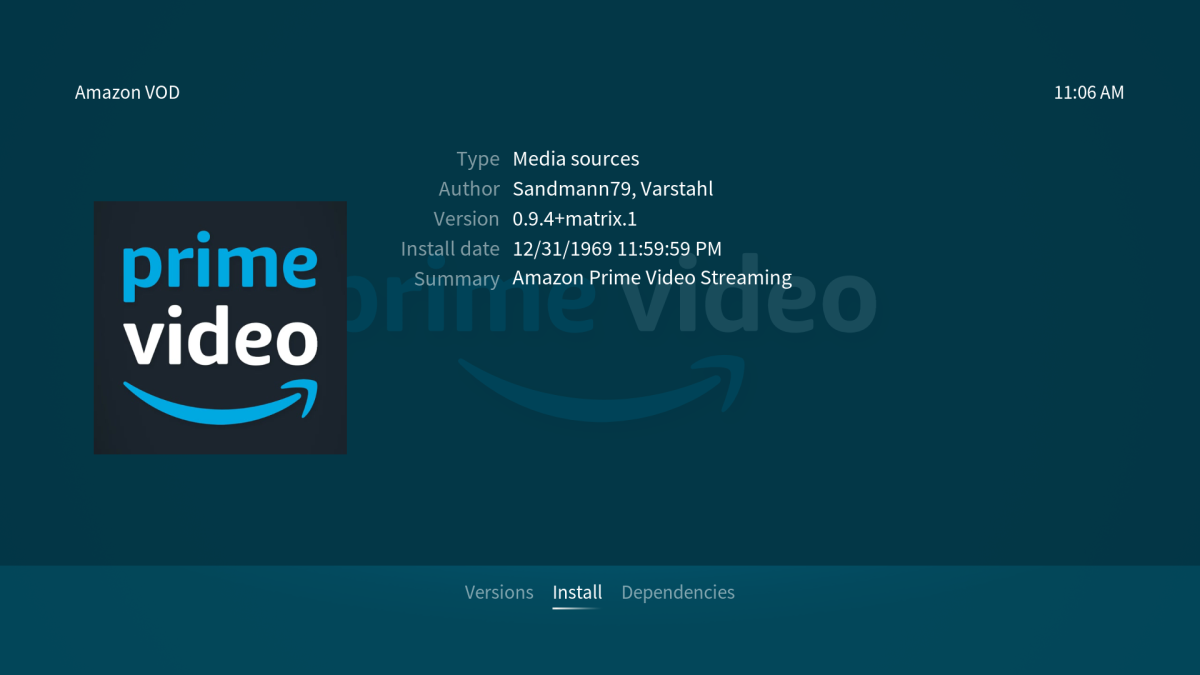 Install Amazon VOD on Kodi for Raspberry Pi