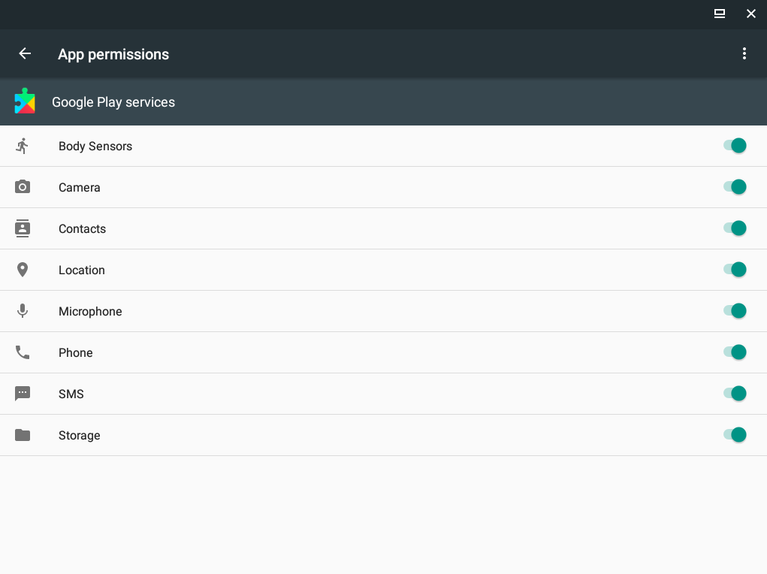 Setel izin untuk Google Play