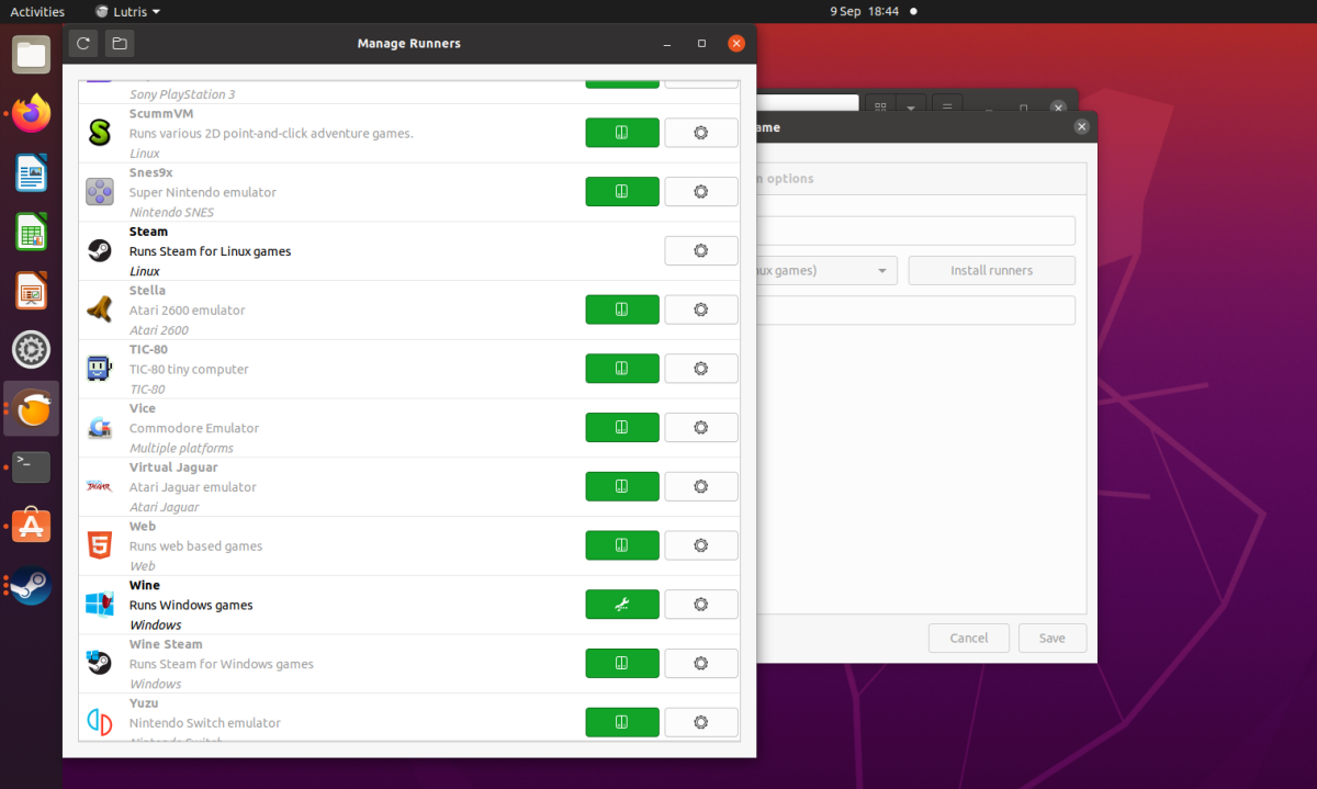 Game runners in Lutris