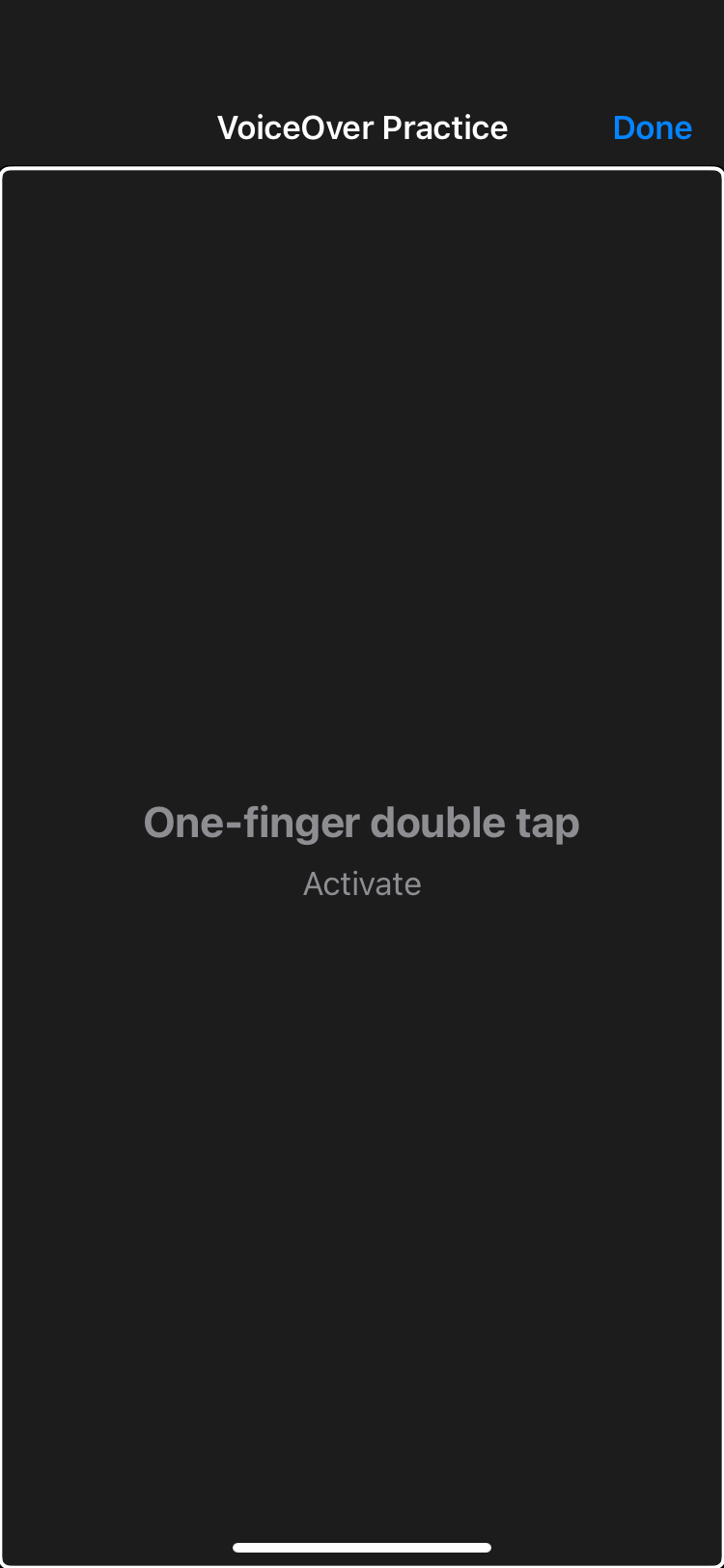 one finger double tap