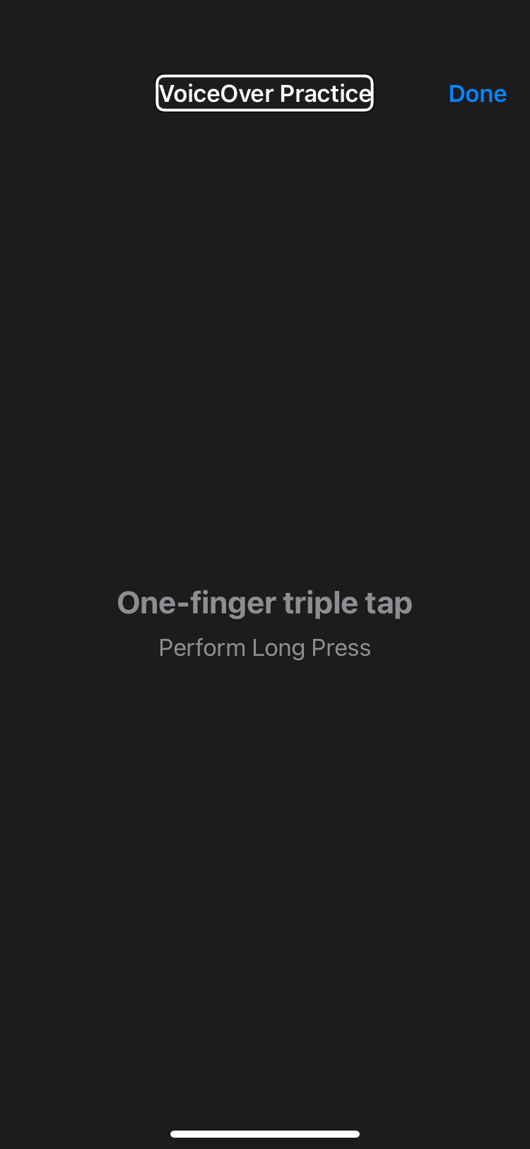 one finger triple tap