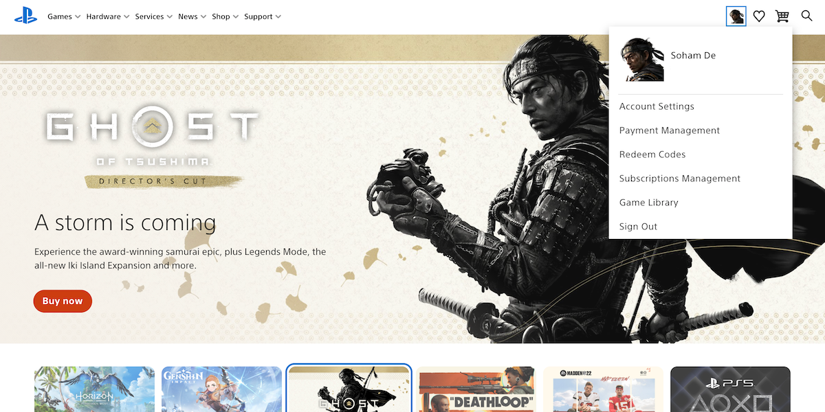 playstation website profile drop down menu - Come cambiare l’avatar del tuo profilo PS4
