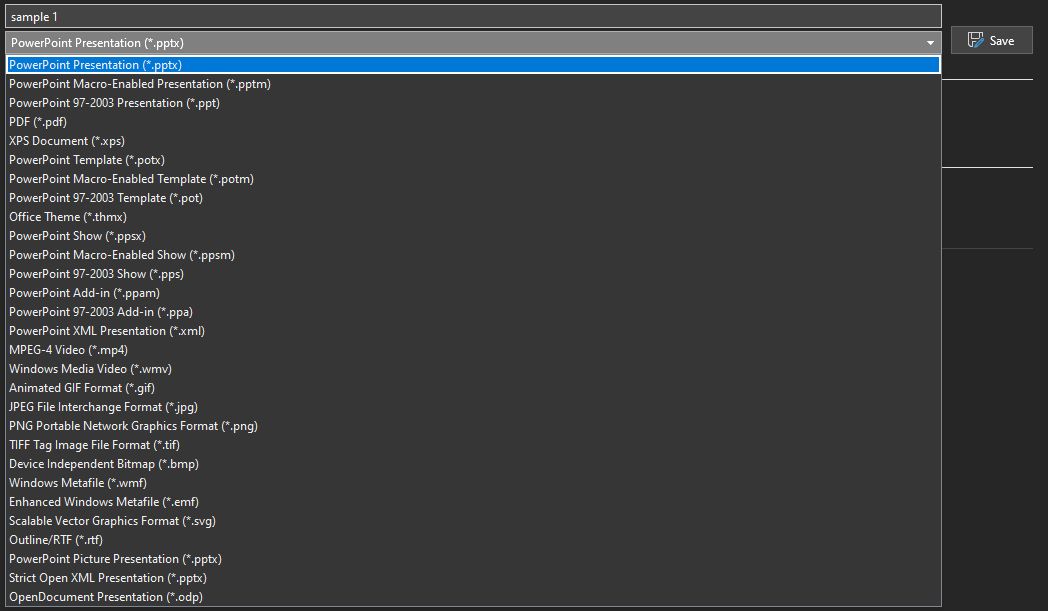 powerpoint file types when saving